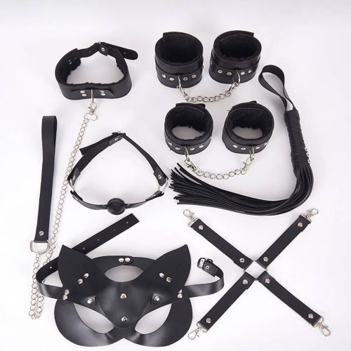 10 piece full BDSM set სექს შოპი , ქალის თეთრეული , სექს მაღაზია , ორიგინალური საჩუქარი შეყვარებულს , ქალის საცვლები , ეროტიული თეთრეული , სექსუალური თეთრეული , ინტიმური თეთრეული , საცვლები და ინტიმური თეთრეული , sexshop , lingerie , bdsm , ტყავის აქსესუარები , ბორკილები , მათრახი , კატის ნიღაბი , ,