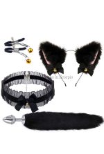 cosplay roleplay კუდი , ფისოს ყურები ჩოკერი დვრილის აქსესუარი
