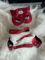 red leather bdsm set
