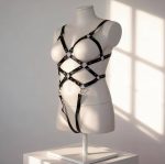 leather harness, body harness, black harness lingerie, leather body accessory, adjustable harness, women harness, erotic lingerie, fetish wear, bdsm lingerie, strappy lingerie, leather bodywear, sexy harness, intimate accessories