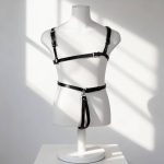 leather harness, body harness, black harness lingerie, leather body accessory, adjustable harness, women harness, erotic lingerie, fetish wear, bdsm lingerie, strappy lingerie, leather bodywear, sexy harness, intimate accessories