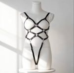 leather harness, body harness, black harness lingerie, leather body accessory, adjustable harness, women harness, erotic lingerie, fetish wear, bdsm lingerie, strappy lingerie, leather bodywear, sexy harness, intimate accessories